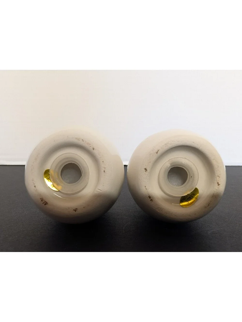 Cute White Ceramic Ghost Salt and Pepper Shakers W/ Painted Black Eyes & Mouth